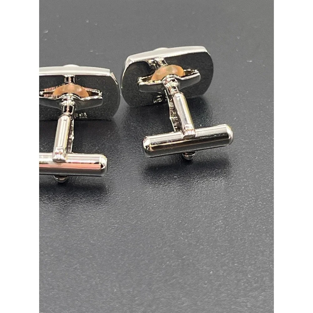 Japanese Vintage Akoya Pearl Tie Clip Cuff Link Set 2013 Japan 10k Gold Plated
